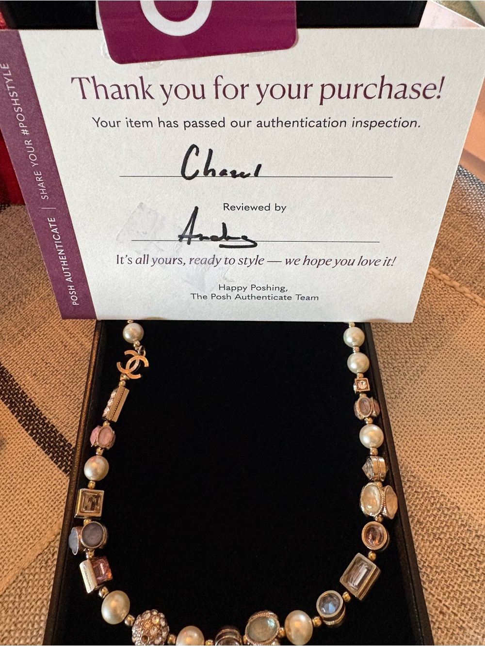 Authentic Chanel vintage Pearl and Crystal Multi-stone Necklace - Picture 5 of 16